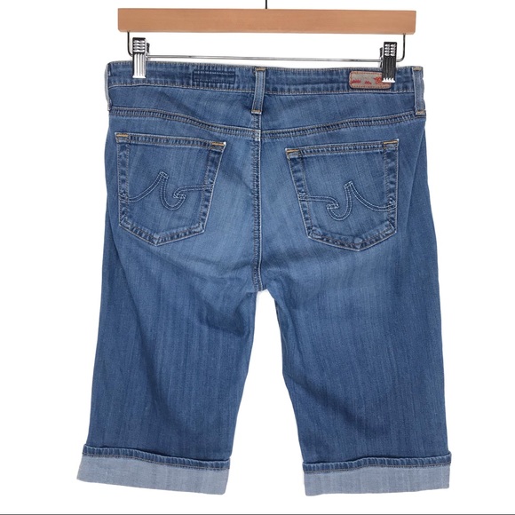 AG Adriano Goldschmied Malibu Crop Pant Knee Bermuda Jeans Shorts 29 Pima Cotton - Picture 4 of 13